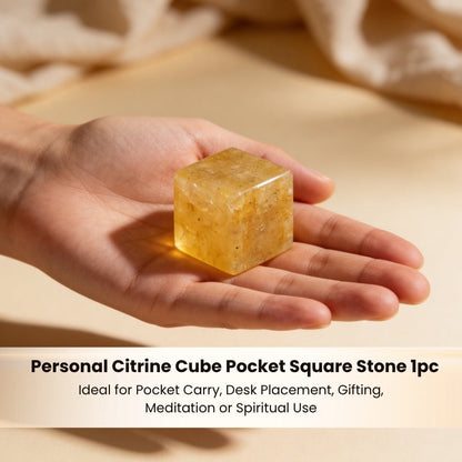 Earth Vastu Cubes-Yellow Citrine Quartz Size 0.5 Inches - plusvalueindia