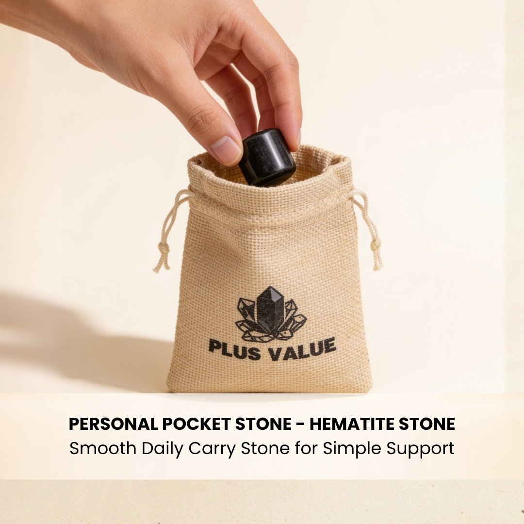 Personal Pocket Stone Hematite Crystal, energised before dispatch by Plus Value India
