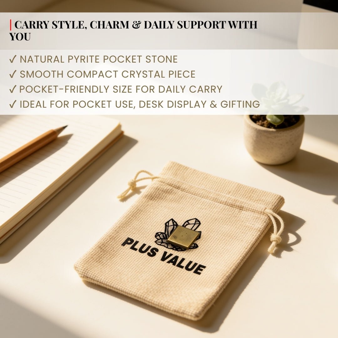 Personal Pyrite Pocket Money Magnet Stone for Career & Business Opportunities - plusvalueindia