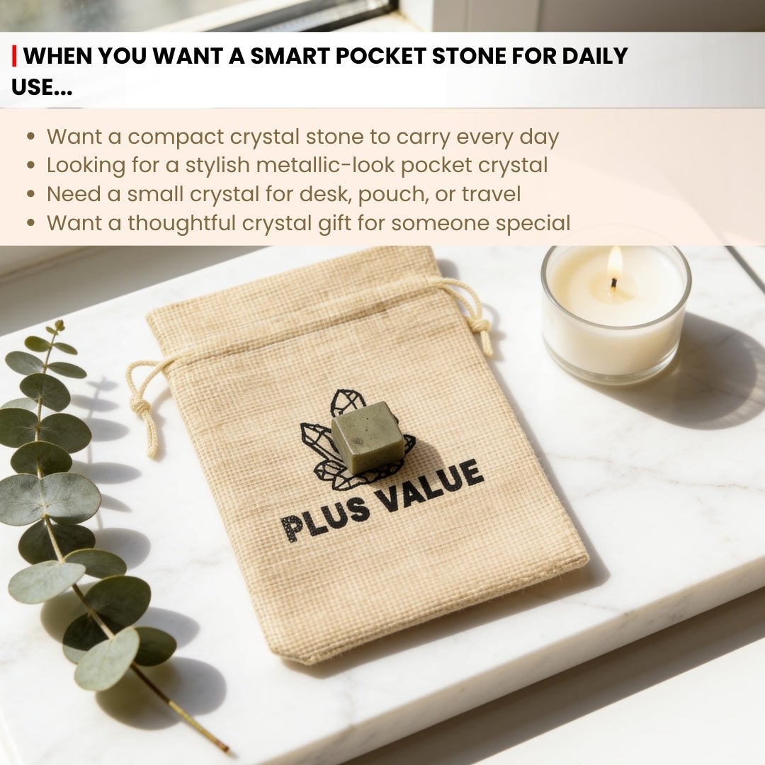 Personal Pyrite Pocket Money Magnet Stone for Career & Business Opportunities - plusvalueindia