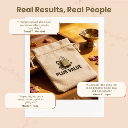 Personal Pyrite Pocket Money Magnet Stone for Career & Business Opportunities - plusvalueindia