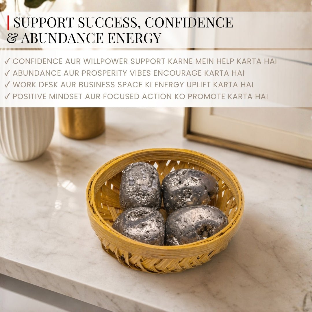 Natural Pyrite Tumbled Stone Pebbles from Peru - plusvalueindia