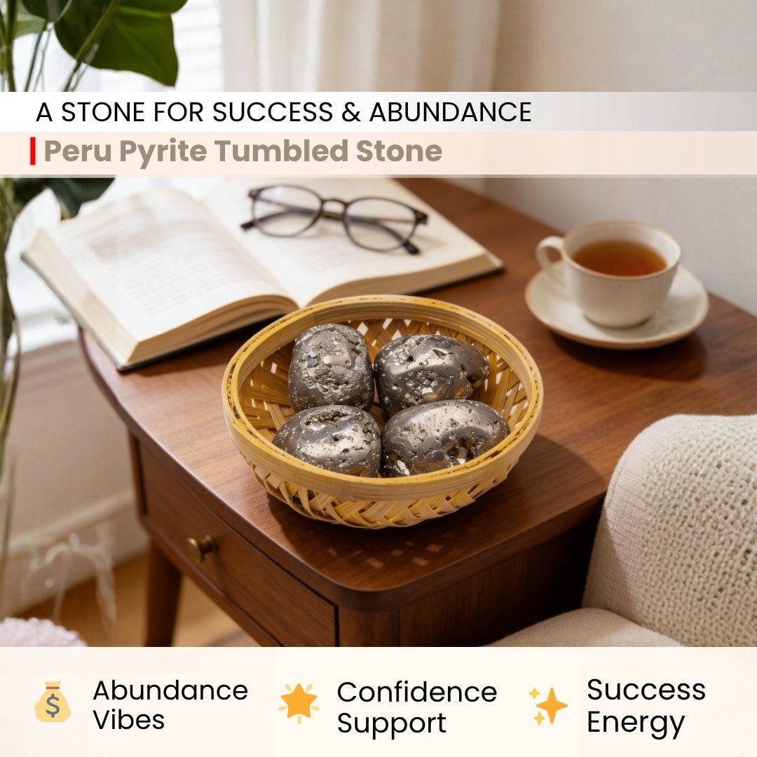 Natural Pyrite Tumbled Stone Pebbles from Peru - plusvalueindia