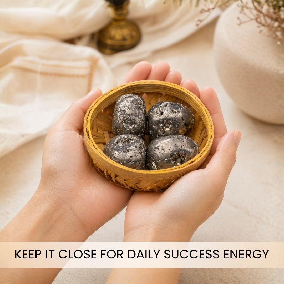 Natural Pyrite Tumbled Stone Pebbles from Peru - plusvalueindia
