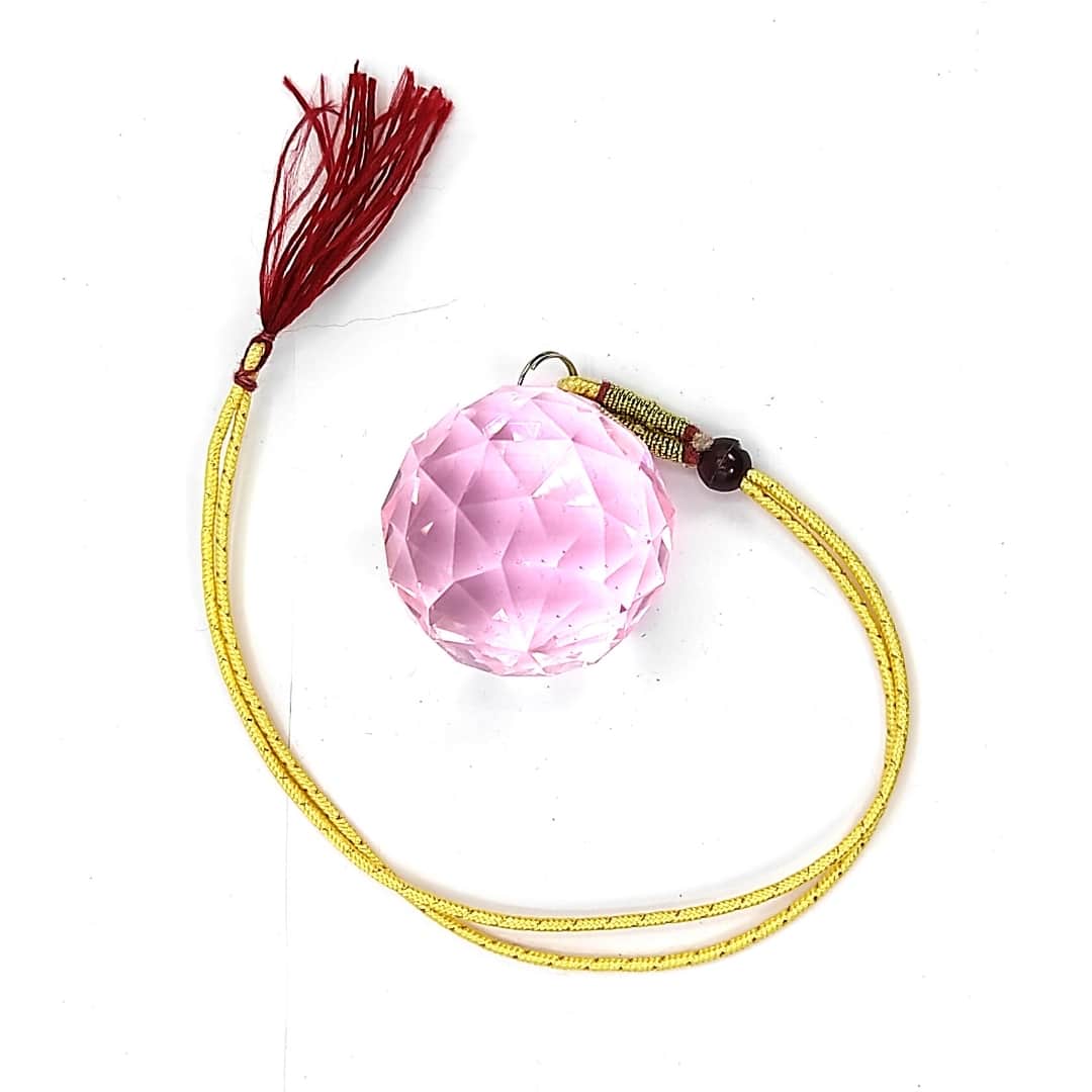 pink hanging crystal ball vastu product