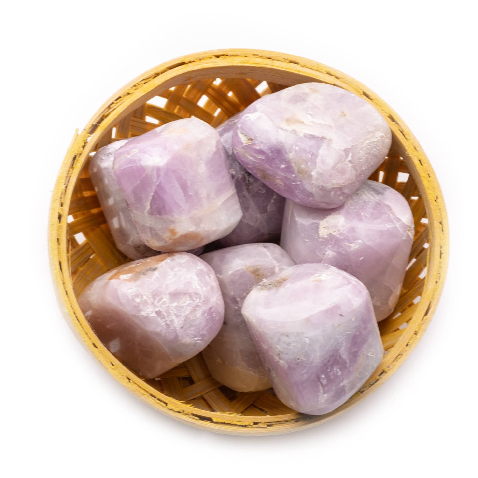 pink kunzite tumble pebble stone 200gm basket