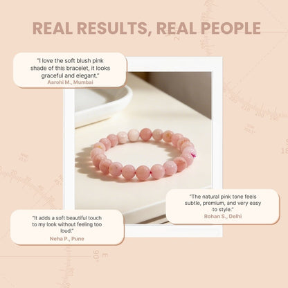 Pink Opal Bracelet for Love and Passion - Reiki Healing Crystal - plusvalueindia