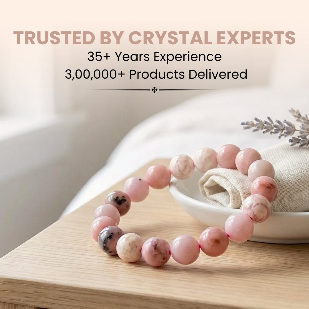 Pink Opal Bracelet for Love and Passion - Reiki Healing Crystal - plusvalueindia