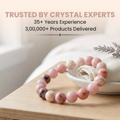 Pink Opal Bracelet for Love and Passion - Reiki Healing Crystal - plusvalueindia