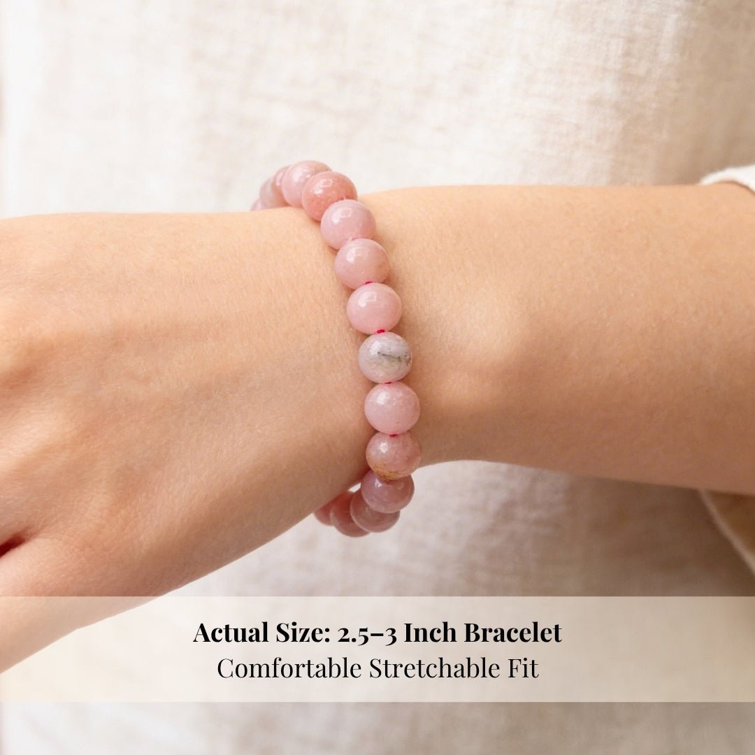 Pink Opal Bracelet for Love and Passion - Reiki Healing Crystal - plusvalueindia