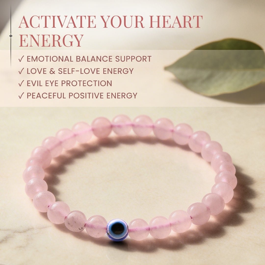 Natural Pink Rose Quartz Bracelet To Attract Love, Relationship & Marriage - plusvalueindia
