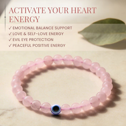 Natural Pink Rose Quartz Bracelet To Attract Love, Relationship & Marriage - plusvalueindia