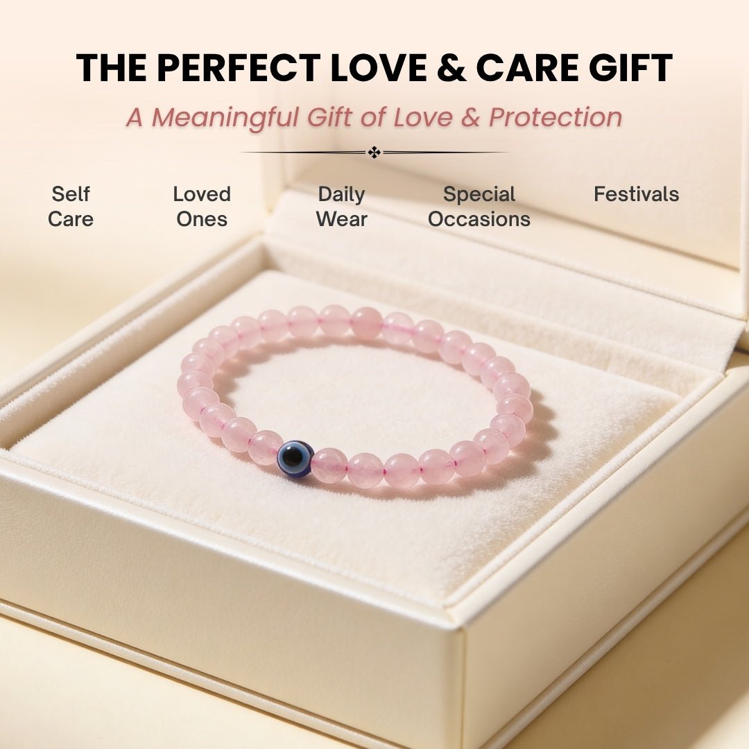 Natural Pink Rose Quartz Bracelet To Attract Love, Relationship & Marriage - plusvalueindia