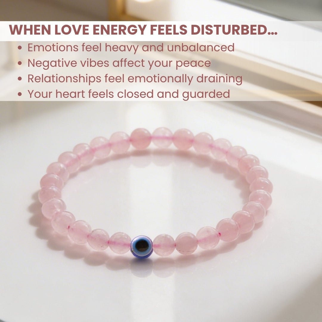 Natural Pink Rose Quartz Bracelet To Attract Love, Relationship & Marriage - plusvalueindia
