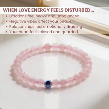 Natural Pink Rose Quartz Bracelet To Attract Love, Relationship & Marriage - plusvalueindia