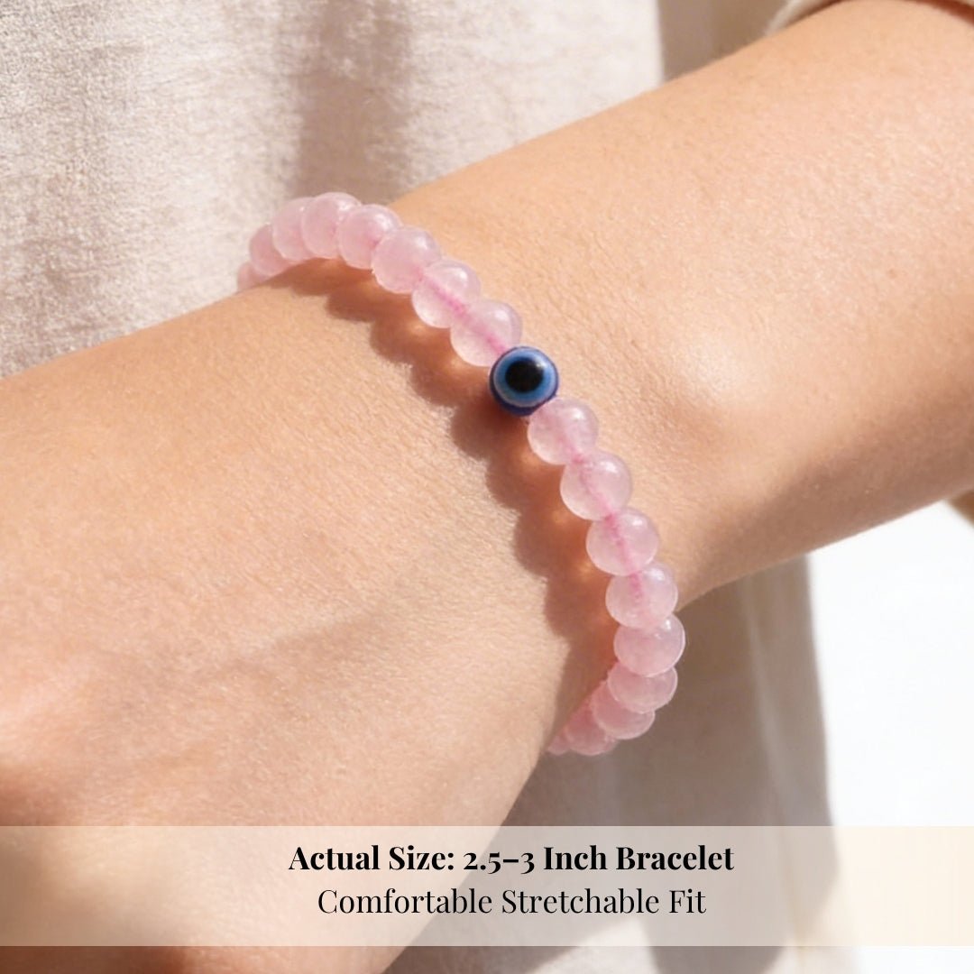 Natural Pink Rose Quartz Bracelet To Attract Love, Relationship & Marriage - plusvalueindia