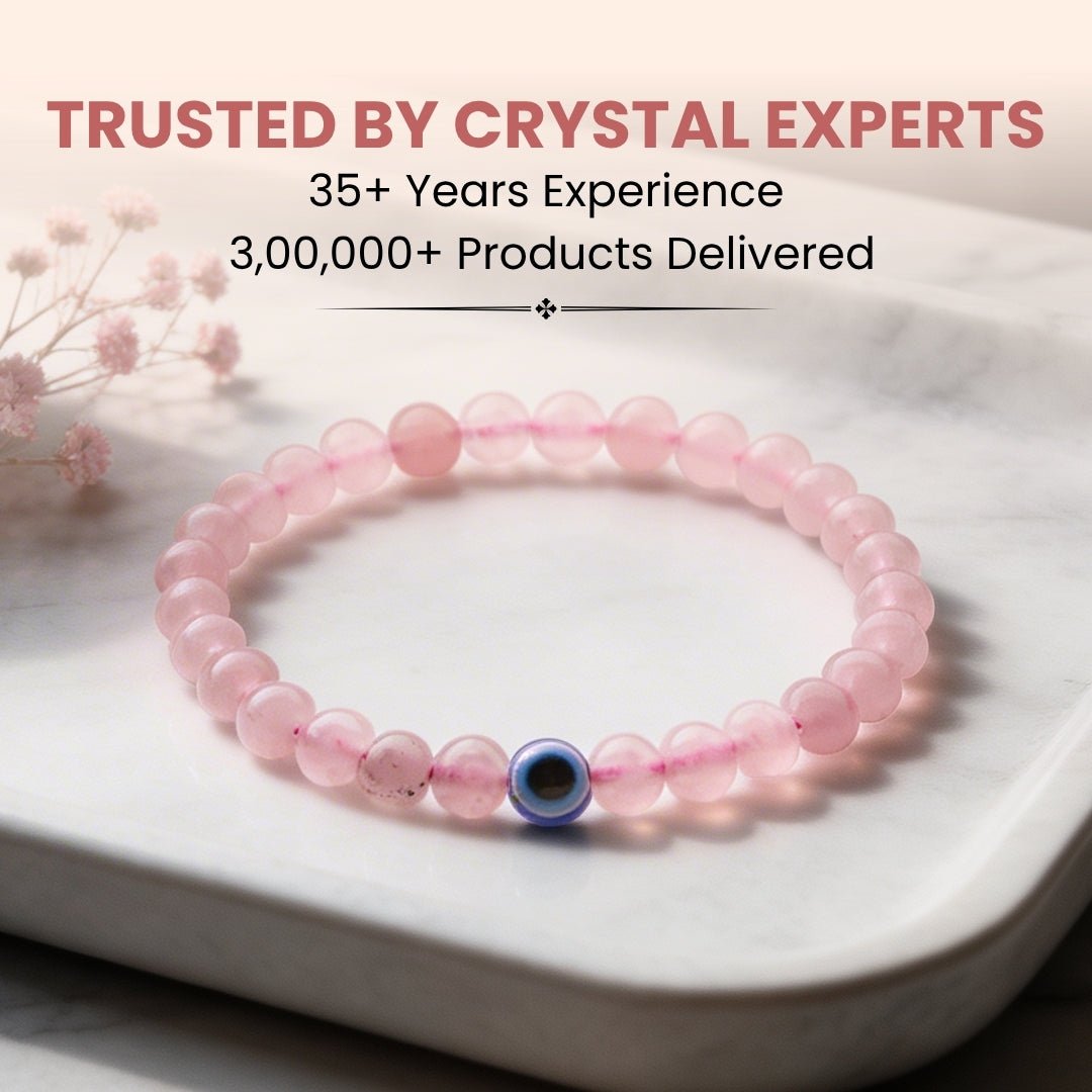 Natural Pink Rose Quartz Bracelet To Attract Love, Relationship & Marriage - plusvalueindia