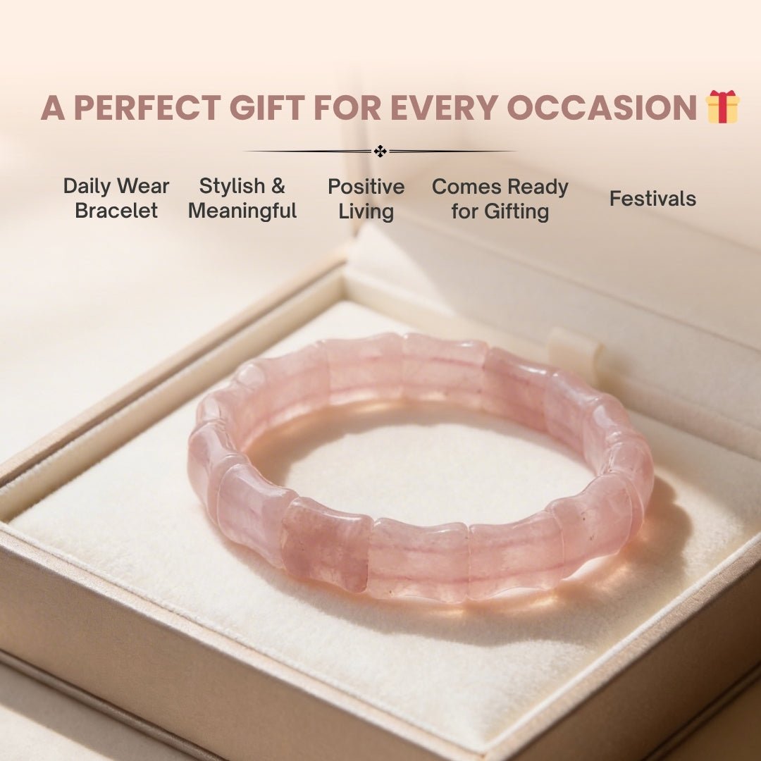 New Pink Rose Quartz Double Square Beads Bracelet for Love Relationship Marriage - plusvalueindia