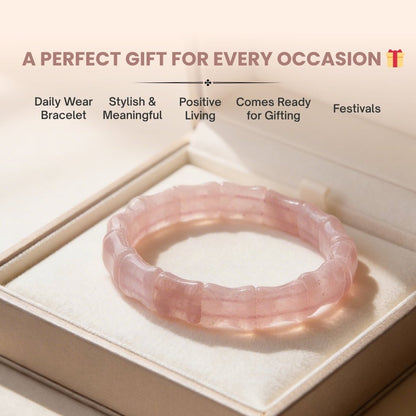 New Pink Rose Quartz Double Square Beads Bracelet for Love Relationship Marriage - plusvalueindia