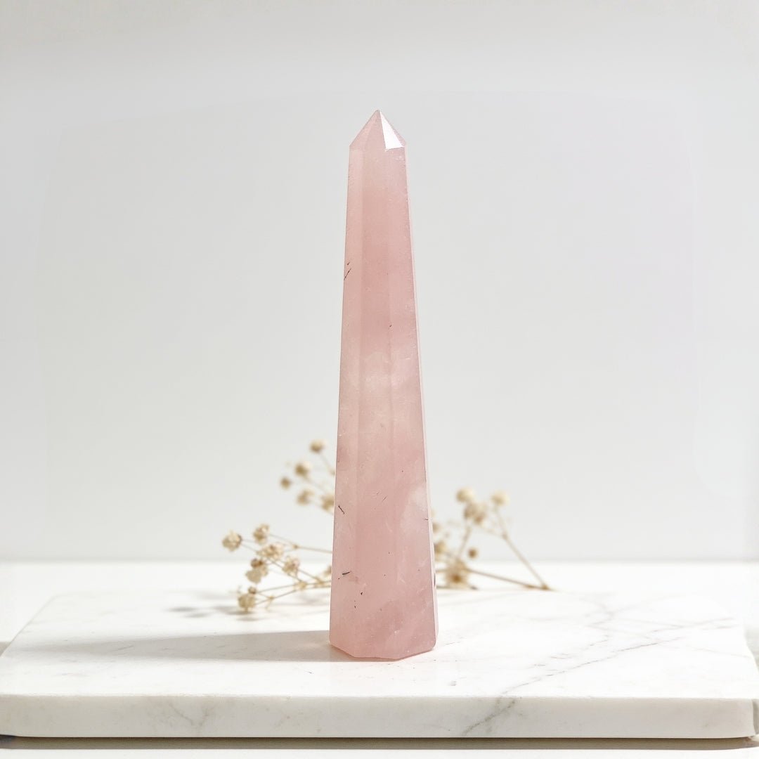 Pink Rose Quartz Jumbo Healing Wand - Reiki Crystal Healing Aura Chakra Vastu Feng Shui - plusvalueindia