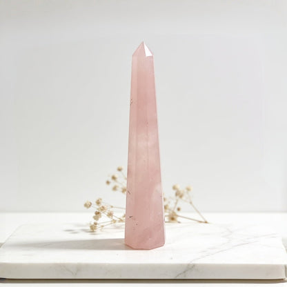 Pink Rose Quartz Jumbo Healing Wand - Reiki Crystal Healing Aura Chakra Vastu Feng Shui - plusvalueindia