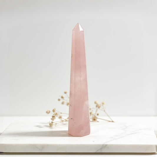 Pink Rose Quartz Jumbo Healing Wand - Reiki Crystal Healing Aura Chakra Vastu Feng Shui - plusvalueindia