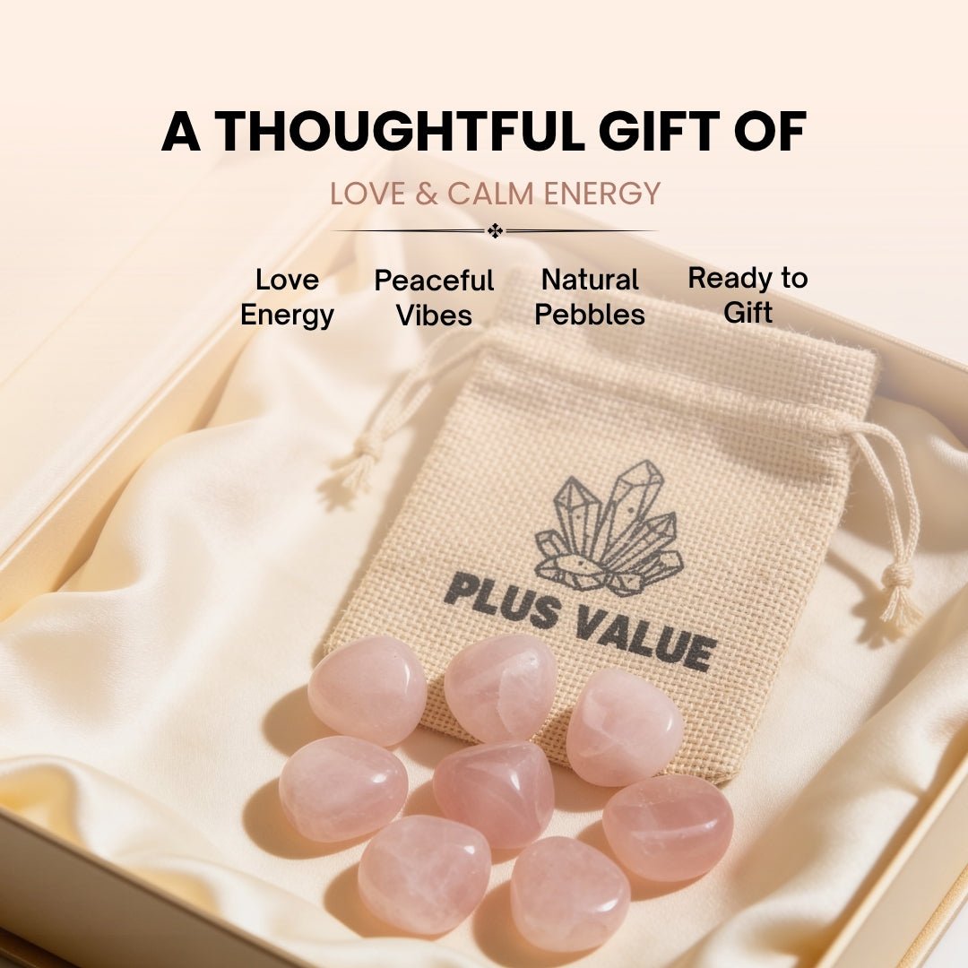 rose quartz pebbles showing natural variation in colour, pattern and shape