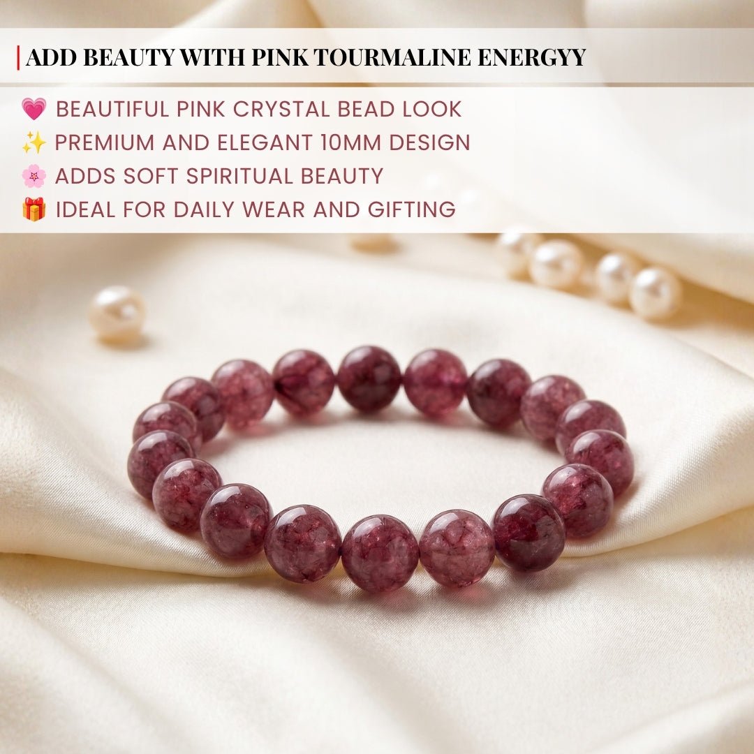 Pink Tourmaline Bracelet | Stylish Charm Crystal Bracelet - plusvalueindia