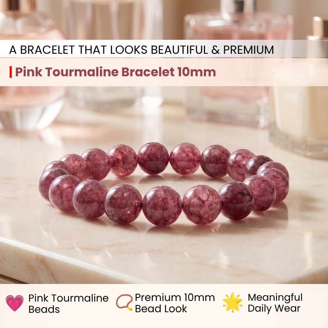 Pink Tourmaline Bracelet | Stylish Charm Crystal Bracelet - plusvalueindia