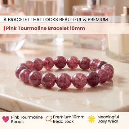 Pink Tourmaline Bracelet | Stylish Charm Crystal Bracelet - plusvalueindia