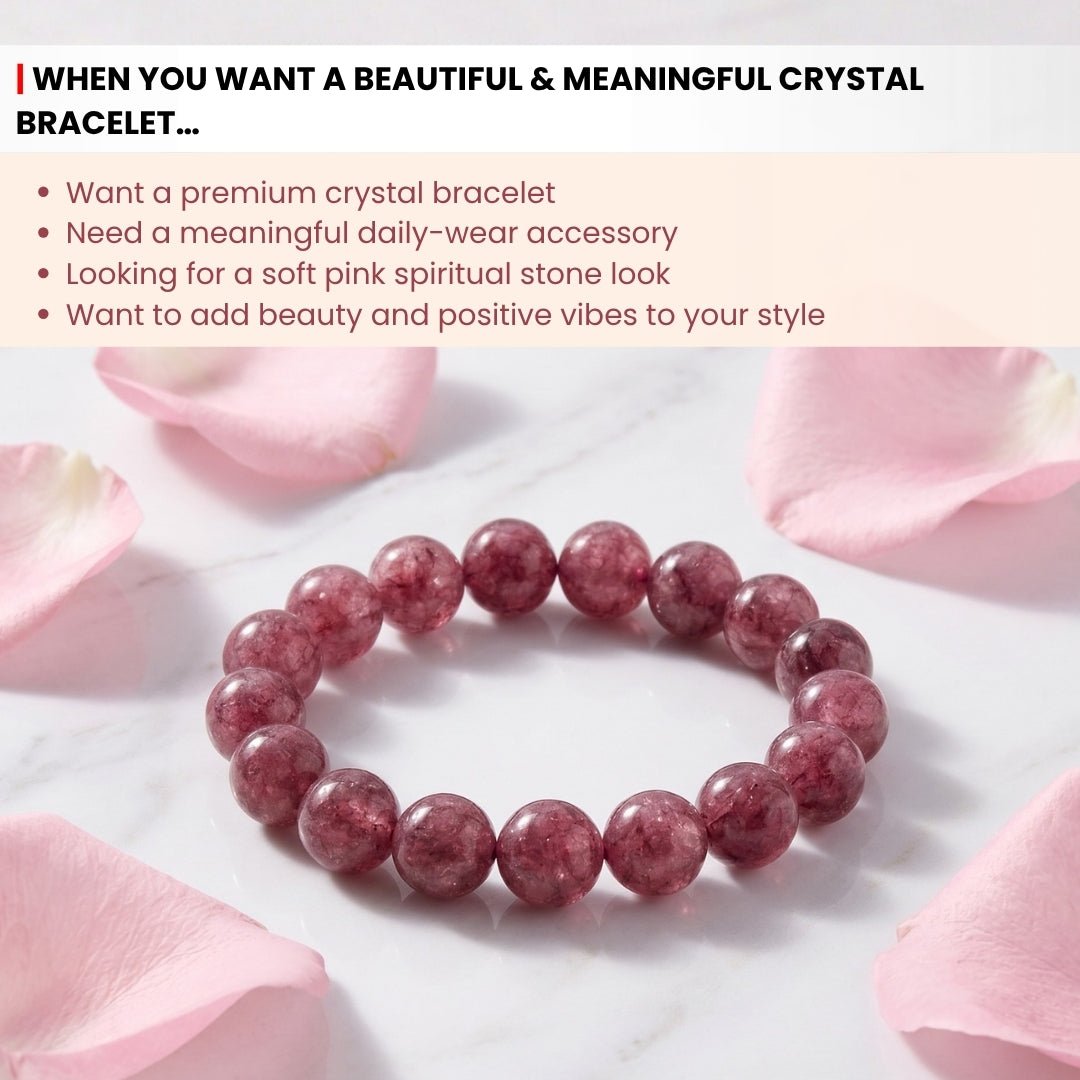 Pink Tourmaline Bracelet | Stylish Charm Crystal Bracelet - plusvalueindia