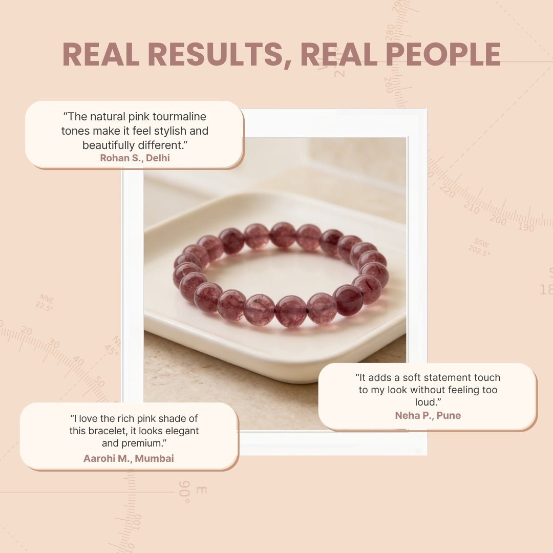 Pink Tourmaline Bracelet | Stylish Charm Crystal Bracelet - plusvalueindia