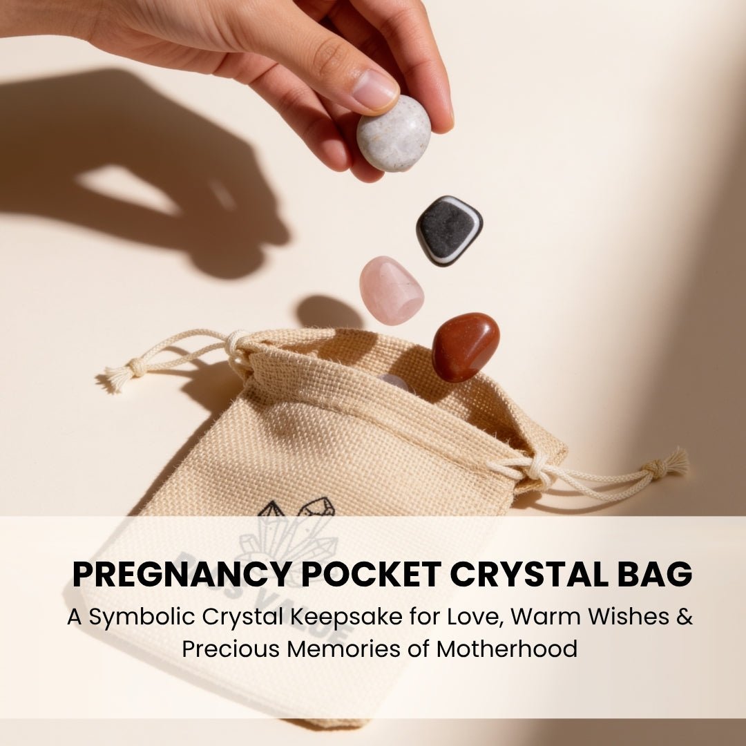 Set of polished pregnancy healing crystals resting in open palm demonstrating smooth texture and palm stone size