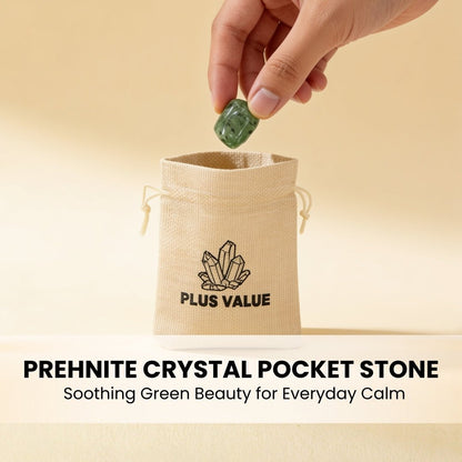 Pocket Crystal- Prehnite For Declutter, Meditation, Environment - plusvalueindia
