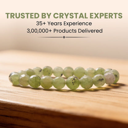 Prehnite Diamond Cut Bracelet (Beads Size 8mm) - plusvalueindia