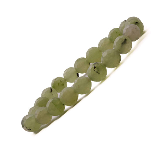 prehnite diamond cut bracelet 8mm