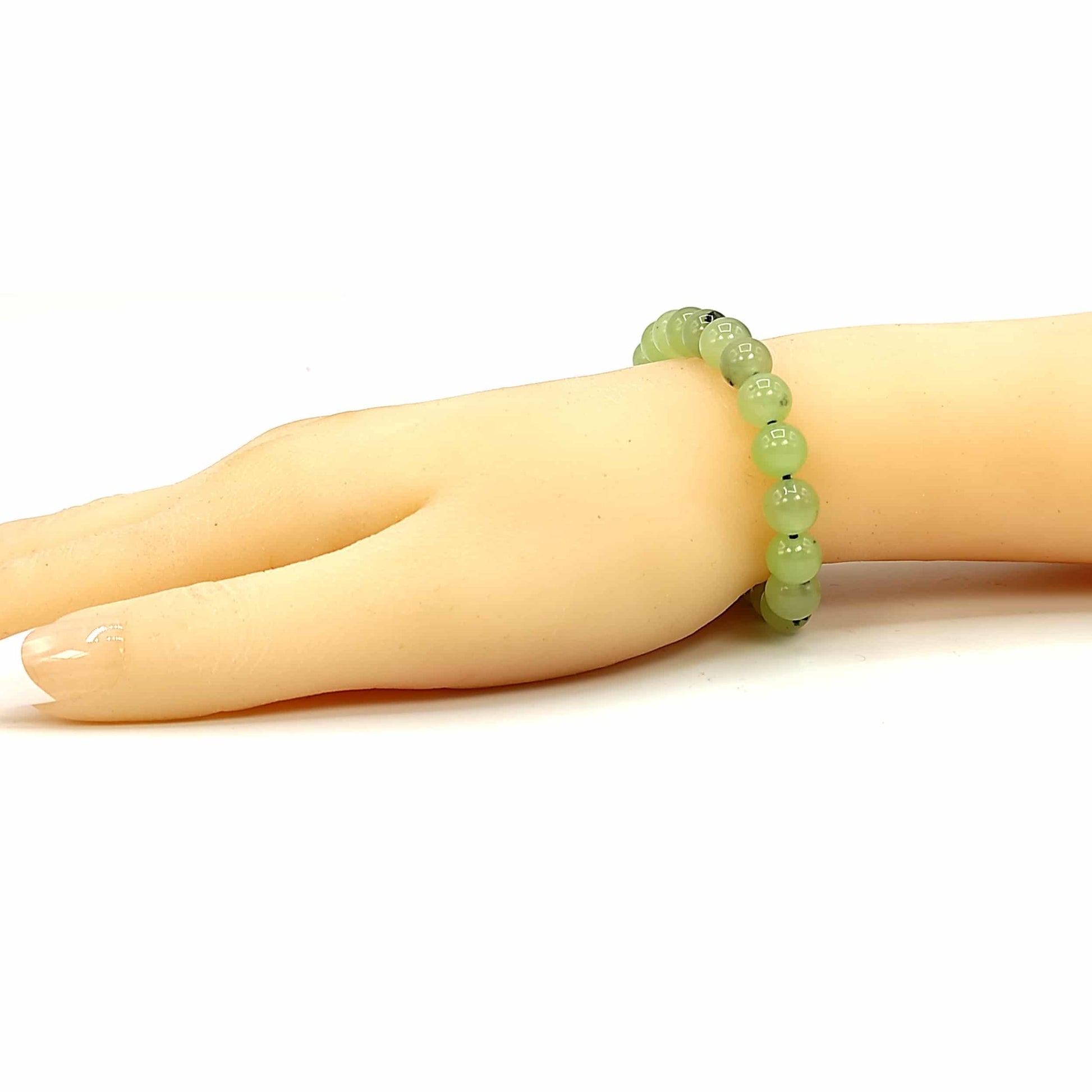 prehnite natural crystal stone 8mm beads bracelet reiki healing