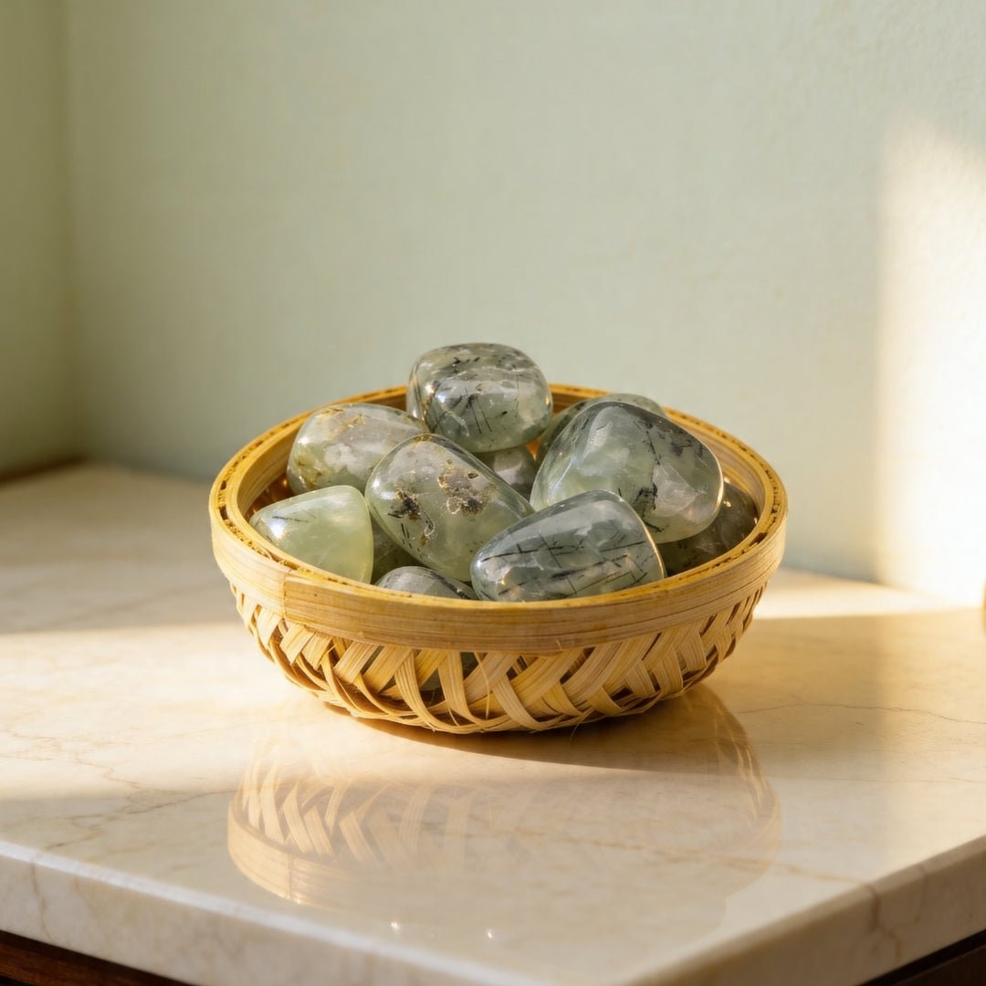 Prehnite Tumbled Stone Pebbles - plusvalueindia