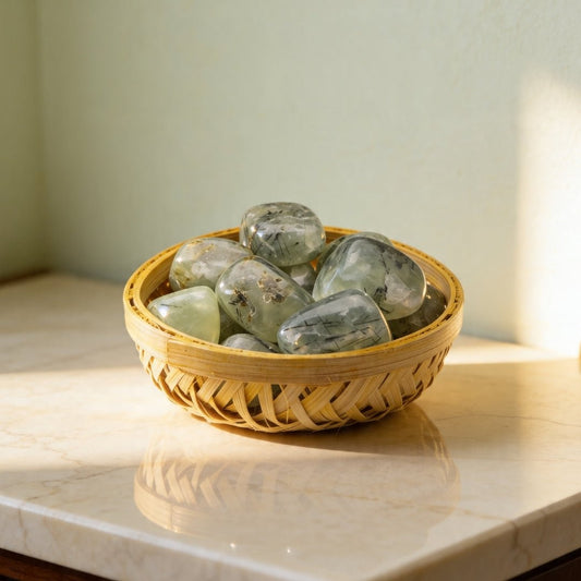 Prehnite Tumbled Stone Pebbles - plusvalueindia