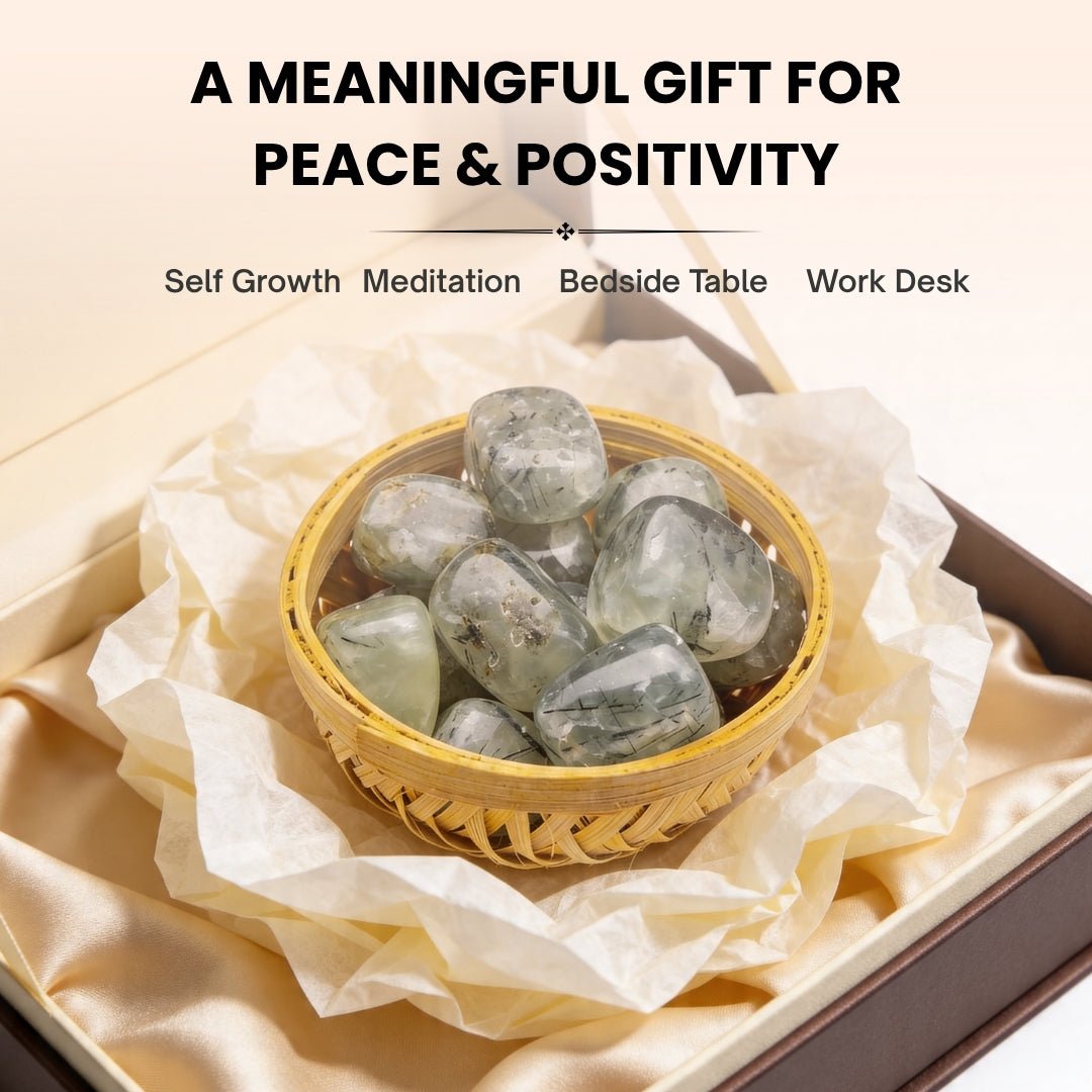 Prehnite Tumbled Stone Pebbles - plusvalueindia