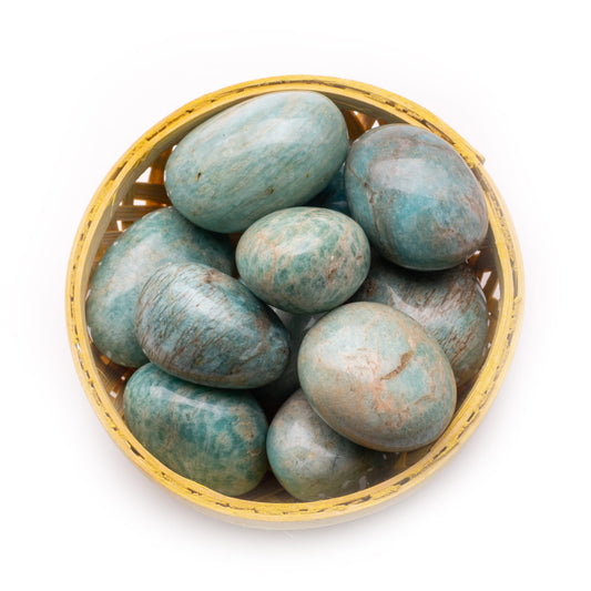 premium amazonite tumble pebble stone 200gm basket