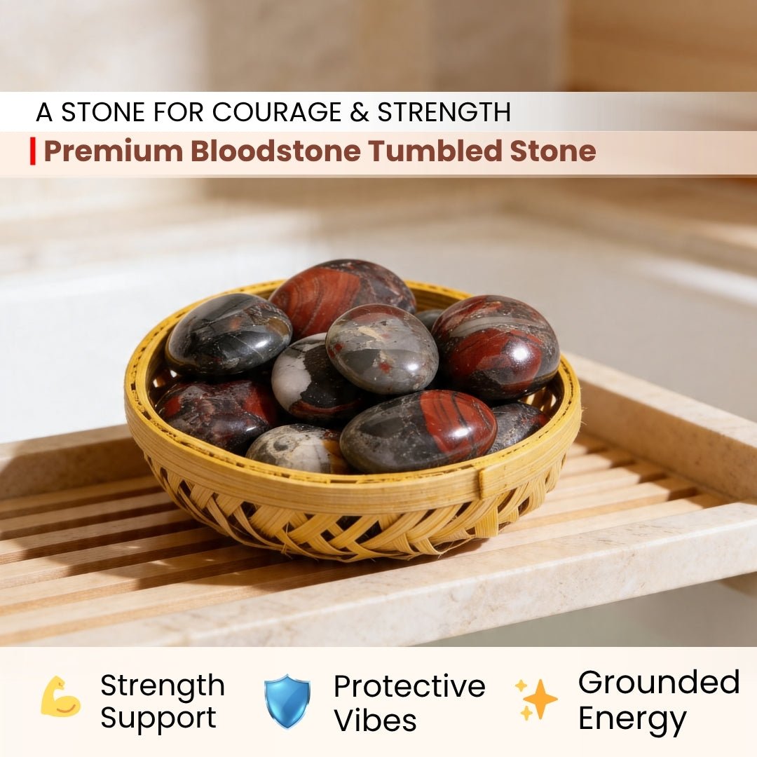 Premium Bloodstone Tumbled Stone Pebbles - plusvalueindia