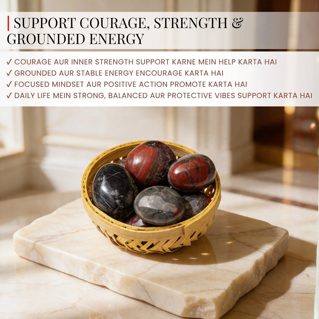 Premium Bloodstone Tumbled Stone Pebbles - plusvalueindia