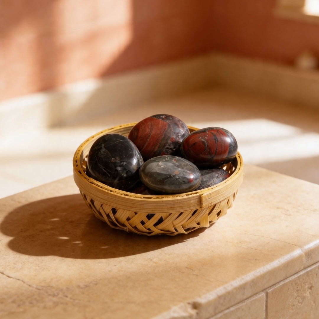 Premium Bloodstone Tumbled Stone Pebbles - plusvalueindia