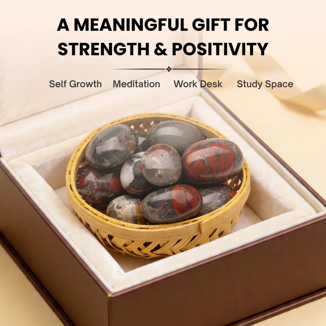 Premium Bloodstone Tumbled Stone Pebbles - plusvalueindia