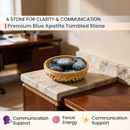 Premium Blue Apatite Tumbled Stone Pebbles - plusvalueindia