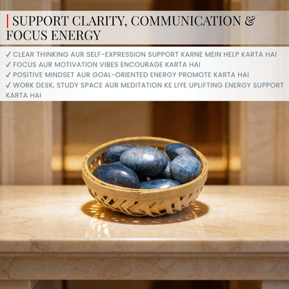 Premium Blue Apatite Tumbled Stone Pebbles - plusvalueindia