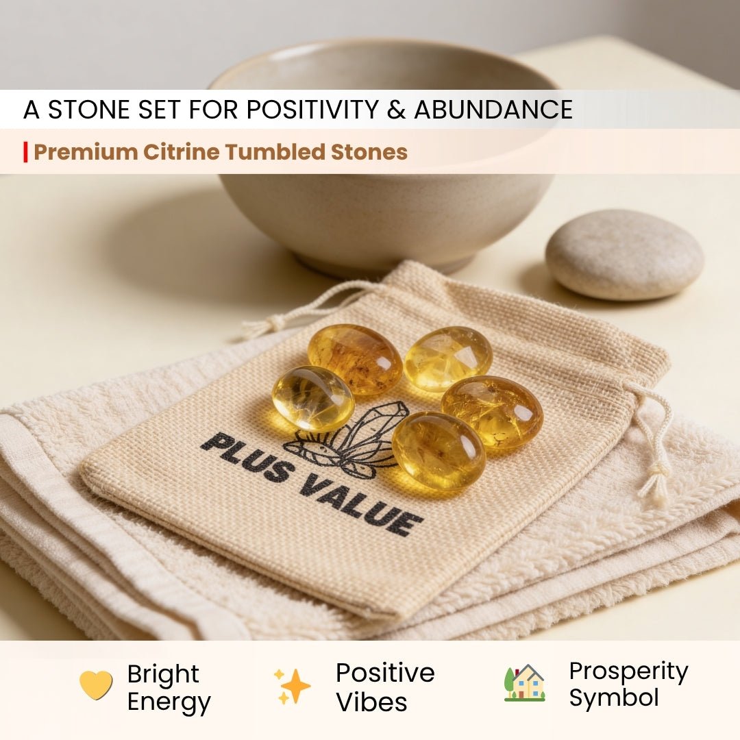 Natural Citrine Tumbled AAA+ Stone Pebbles - plusvalueindia