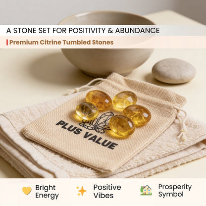 Natural Citrine Tumbled AAA+ Stone Pebbles - plusvalueindia