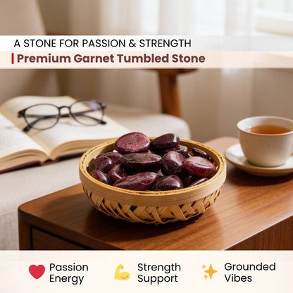 Premium Garnet Tumbled Pebbles - Crystal Energy for Clarity & Focus - plusvalueindia